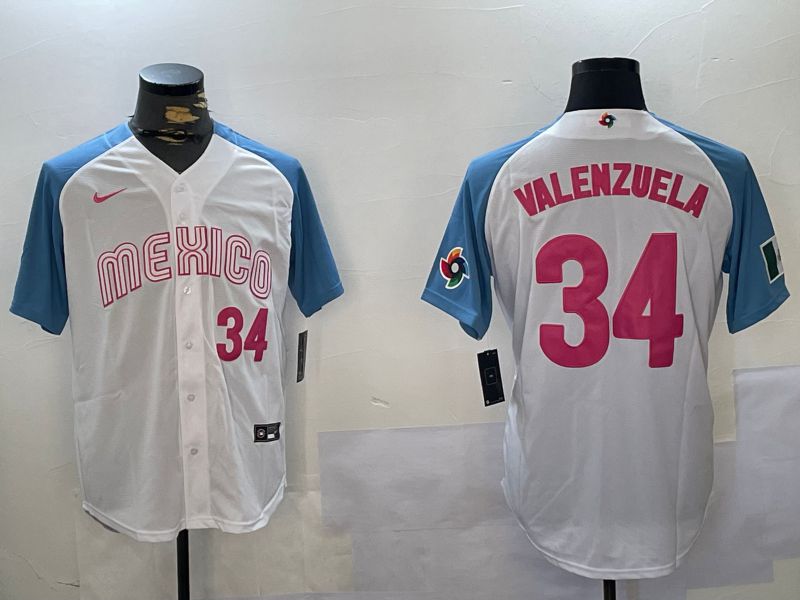 Men Los Angeles Dodgers 34 Valenzuela White Game 2024 Nike MLB Jersey style 1029